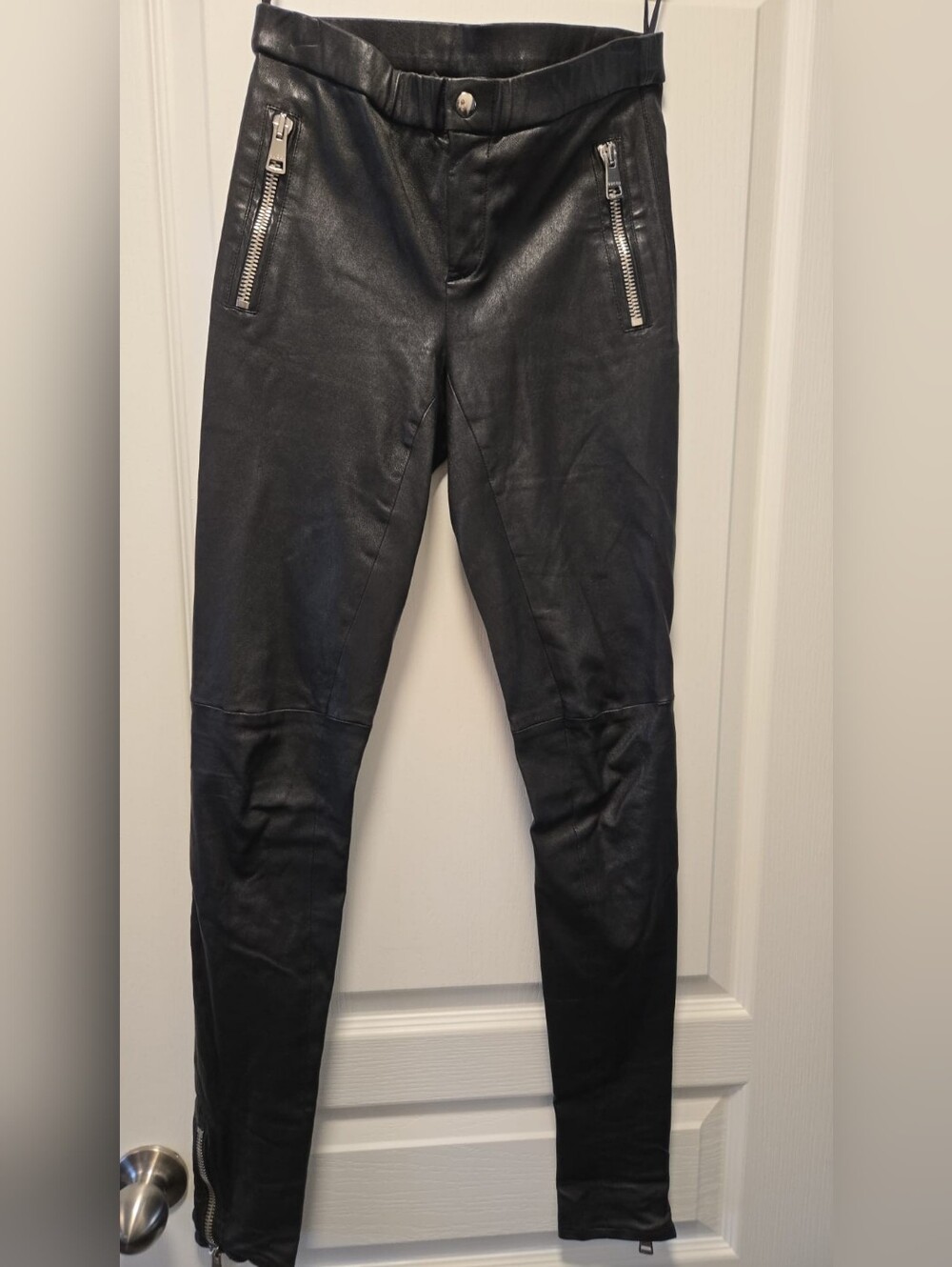 Gucci Black Leather Skinny Pants